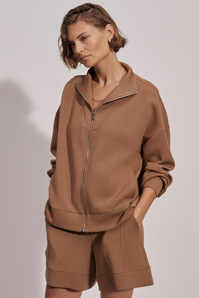 Shop Golden bronze Ralston Zip Through Sweat by VARLEY online Tribe71
