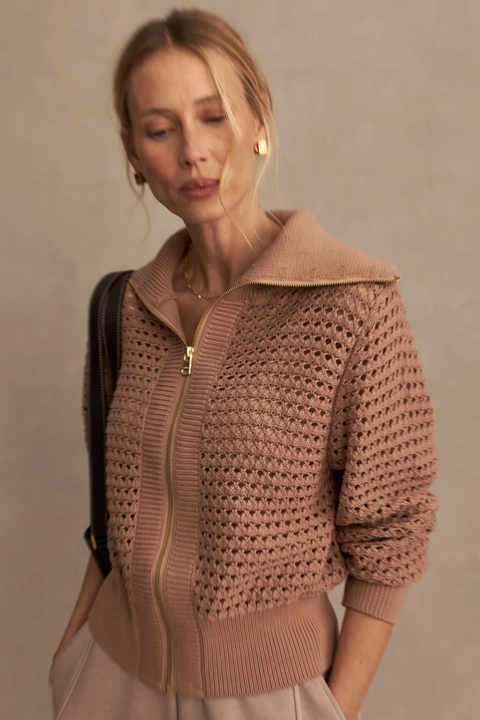Eloise Full Zip Knit in Cotton