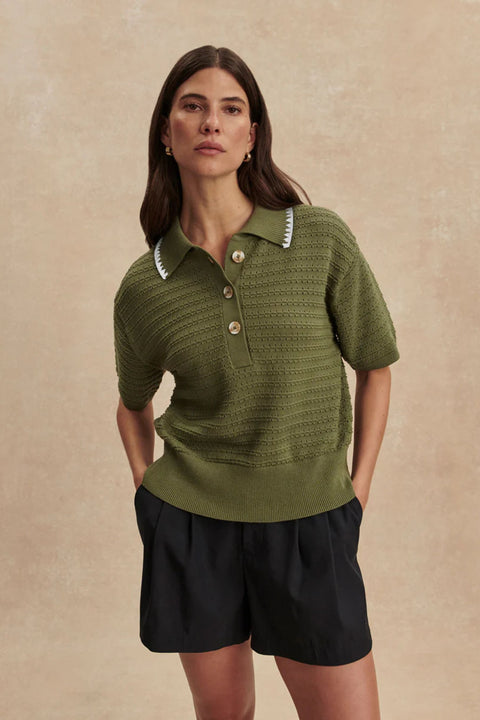 Guilia Polo Knit Top