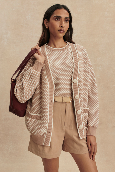 Tarran Stitch Knit Cardigan