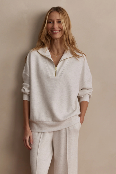 Shop Ivory marl Hawley Half Zip Sweat by VARLEY online – Tribe71