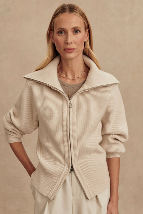 Enrico Zip Through Knit Jacket