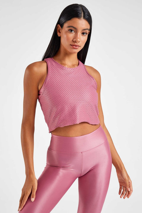 Raegan Shiny Netz Tank