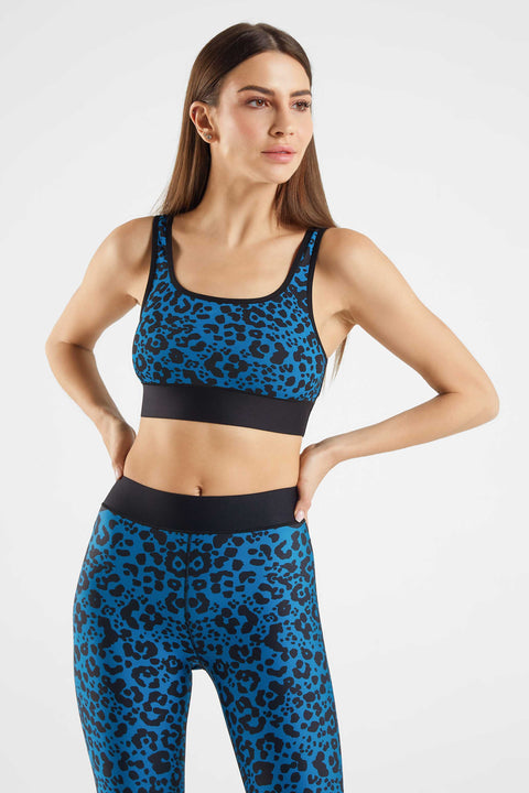 Leopard Scoop Neck Bra