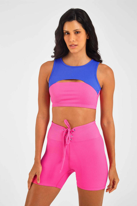 Ribbed Cut Out Bra